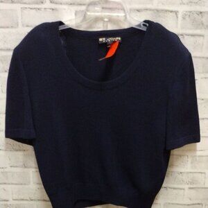 St John knit Blue V-Neck Crop Top